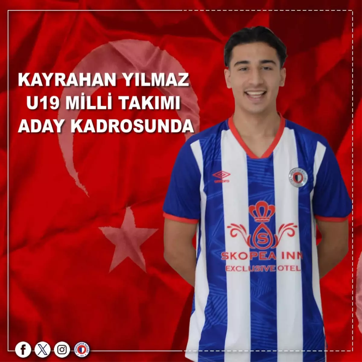 Fethiyespor’un yeni transferi Kayrahan Yılmaz, U19 Milli Takım’a seçildi
